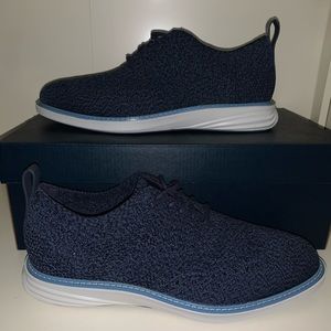 Blue knit Cole Haan zero grand oxfords